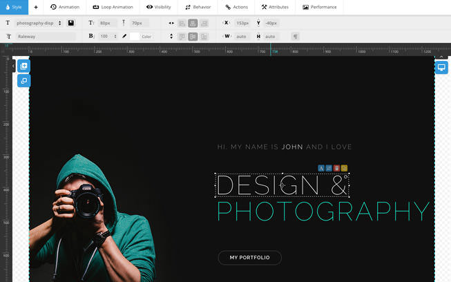Canvas visual editor layers on MacBook screen